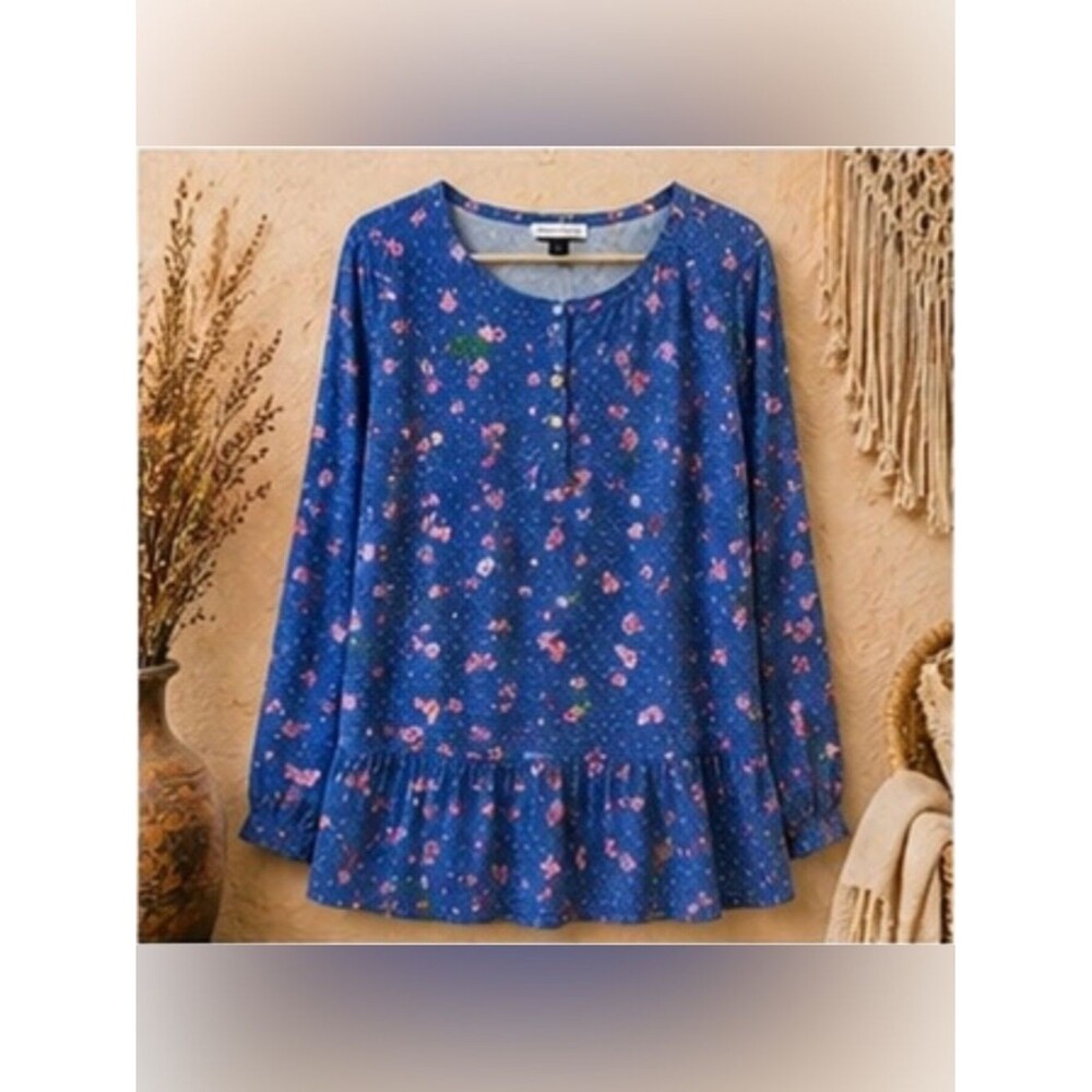 Matilda Jane Floral Print Blouse Top Long Sleeve Large‎